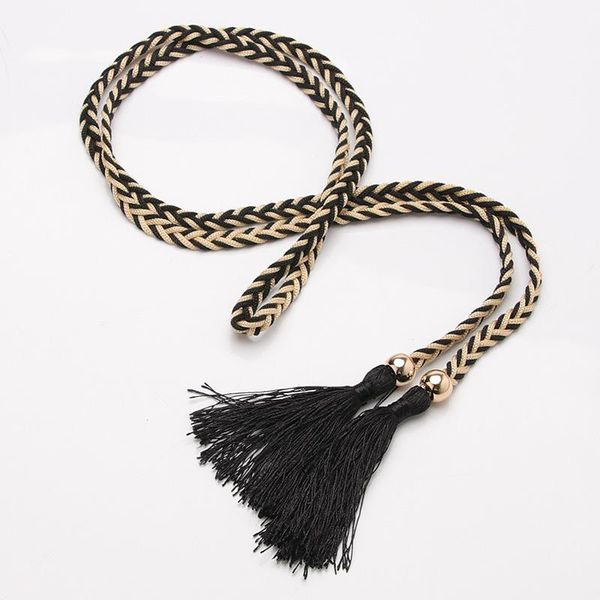tassel thin belt with beads ladies dress shirts fashion decorative waist chain classic elegant long waist rope, Black;brown
tassel thin belt with beads ladies dress shirts fashion decorative waist chain classic elegant long waist rope, Black;brown
