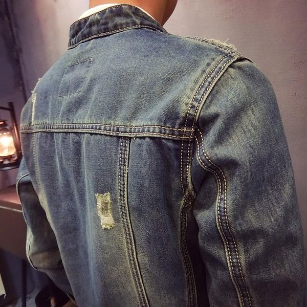 vintage frayed denim jacket men fashion slim fit stand collar zippers male coat autumn mens jeans jacket streetwear, Black;brown
vintage frayed denim jacket men fashion slim fit stand collar zippers male coat autumn mens jeans jacket streetwear, Black;brown
