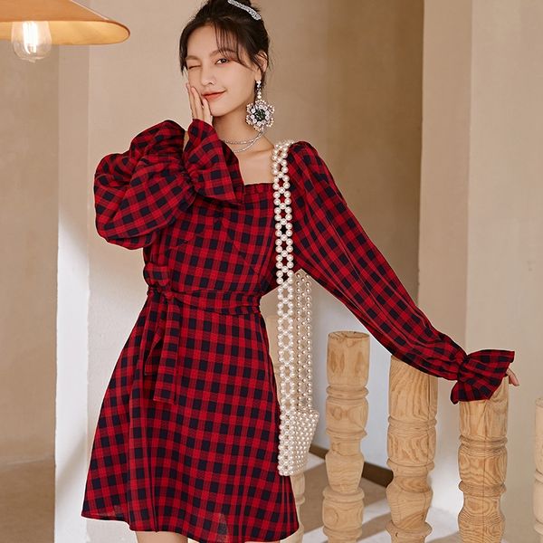 2308 women's zhang xiu qun zhang xiu qun british style women's dress red plaid square collar ruffled long sleeve skirt xfdls, Black;gray
2308 women's zhang xiu qun zhang xiu qun british style women's dress red plaid square collar ruffled long sleeve skirt xfdls, Black;gray