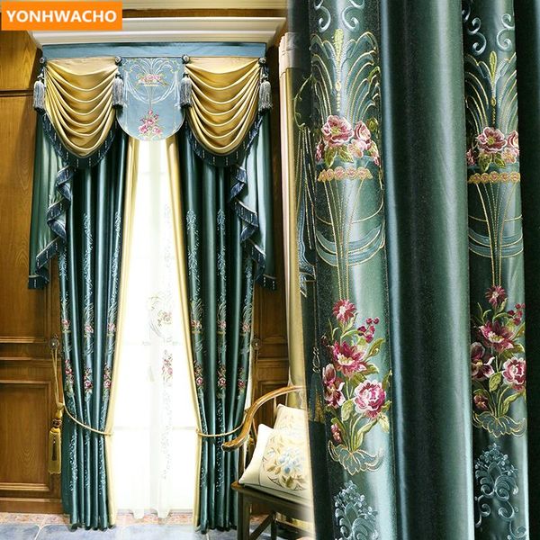 custom curtains luxury classical green extravagant flower precision embroidery cloth blackout curtain tulle valance drapes n910
custom curtains luxury classical green extravagant flower precision embroidery cloth blackout curtain tulle valance drapes n910