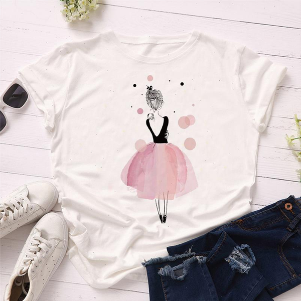summer women short sleeve t shirts polyester casual white dancing girl print korean style kawaii girls ladies t shirts
summer women short sleeve t shirts polyester casual white dancing girl print korean style kawaii girls ladies t shirts