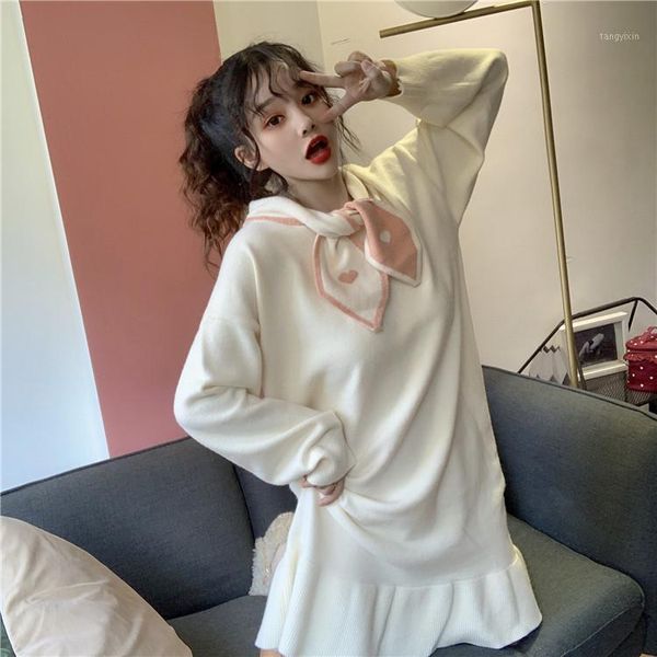 autumn winter sweater female 2019 new loose outerwear medium and long section wild set small fresh long sleeve pullover 1, White;black
autumn winter sweater female 2019 new loose outerwear medium and long section wild set small fresh long sleeve pullover 1, White;black