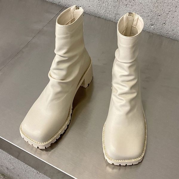 women chunky heel ankle boots square head tick bottom pleated high heels female short boots winter zipper ladies motorcycle boot, Black
women chunky heel ankle boots square head tick bottom pleated high heels female short boots winter zipper ladies motorcycle boot, Black