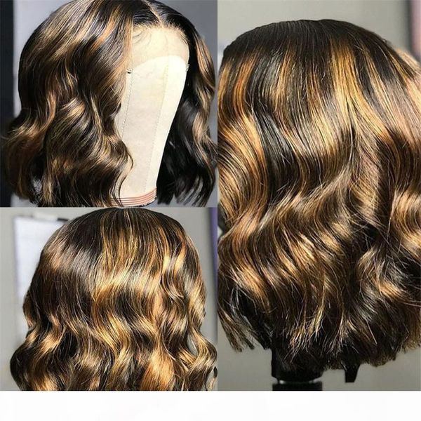 highlights colored human hair wig with baby hair natural wave lace front wigs pre plucked glueless short bob 13x6 lace wig, Black;brown
highlights colored human hair wig with baby hair natural wave lace front wigs pre plucked glueless short bob 13x6 lace wig, Black;brown