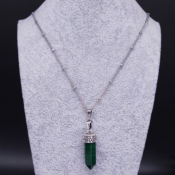 pendant necklaces malachite stainless steel women/men silver color boho chain necklace jewelry collares etnicos bohemios ne90s04
pendant necklaces malachite stainless steel women/men silver color boho chain necklace jewelry collares etnicos bohemios ne90s04