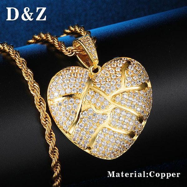 pendant necklaces d&z iced out bling cz broken heart necklace with rope chain collares for men women hip hop jewelry, Silver
pendant necklaces d&z iced out bling cz broken heart necklace with rope chain collares for men women hip hop jewelry, Silver