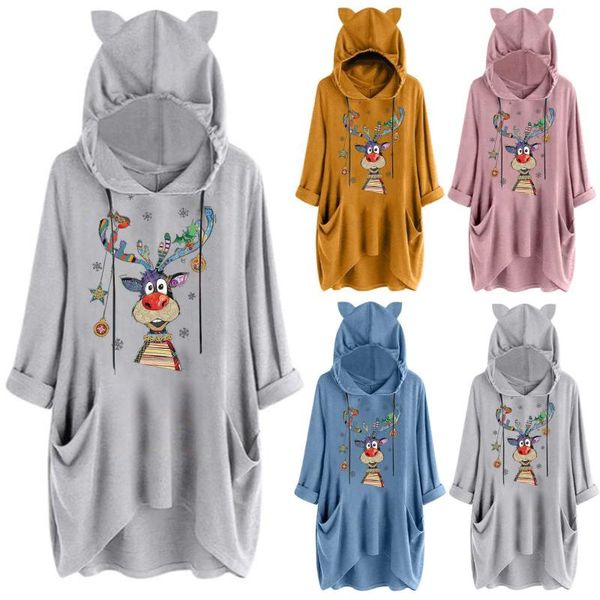 women's hoodies & sweatshirts fashion women sweatshirt casual deer print hooded long sleeves pocket blouse shirt winter ladies 202, Black
women's hoodies & sweatshirts fashion women sweatshirt casual deer print hooded long sleeves pocket blouse shirt winter ladies 202, Black