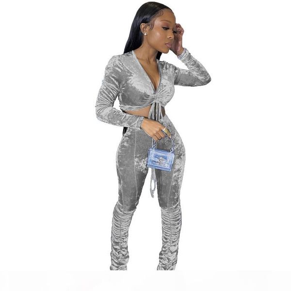 womens two piece tracksuits designers clothes 2020 selling velvet high waist trouser suit evenly pleated pants feet, White
womens two piece tracksuits designers clothes 2020 selling velvet high waist trouser suit evenly pleated pants feet, White