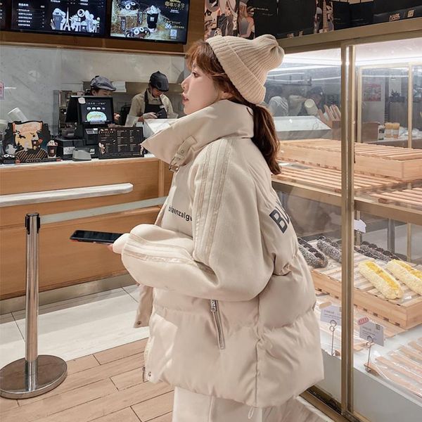 women's down & parkas bornladies 2021 solid stand collar female winter thick cotton-padded jacket quilted oversize thicken warm coat, Black
women's down & parkas bornladies 2021 solid stand collar female winter thick cotton-padded jacket quilted oversize thicken warm coat, Black