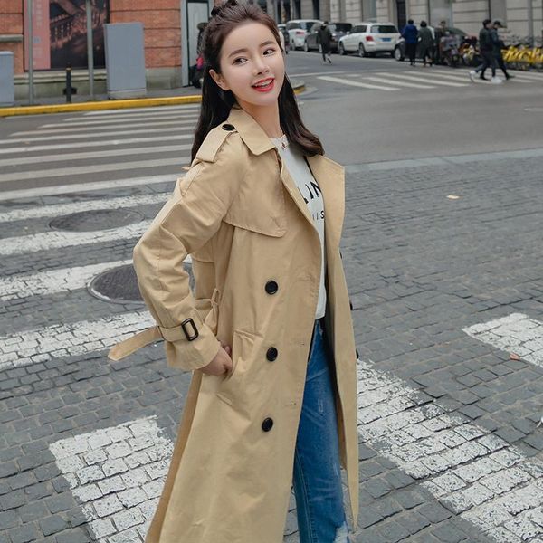 women's trench coats nice spring coat tide fashion windbreaker casual long thin section sobrutudo autumn, Tan;black
women's trench coats nice spring coat tide fashion windbreaker casual long thin section sobrutudo autumn, Tan;black
