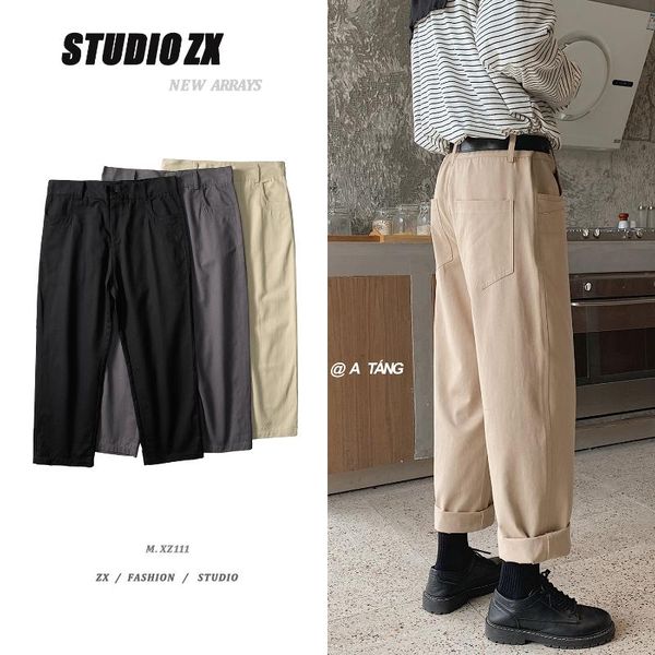 korean style straight pants men's fashion solid color business casual dress pants men streetwear wild loose suit trousers women, Black
korean style straight pants men's fashion solid color business casual dress pants men streetwear wild loose suit trousers women, Black
