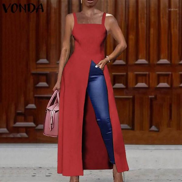 women's blouses & shirts vonda 2021 split hem and women ladies sleeveless long casual solid color robes femmes bohemian blusas1, White
women's blouses & shirts vonda 2021 split hem and women ladies sleeveless long casual solid color robes femmes bohemian blusas1, White