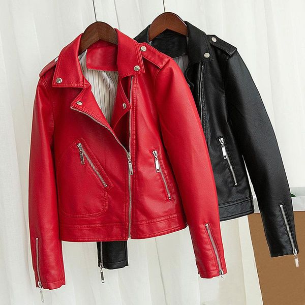 women's leather & faux 2021 autumn fashion pu jacket women motorcycle biker coats outerwear black red washable full
women's leather & faux 2021 autumn fashion pu jacket women motorcycle biker coats outerwear black red washable full