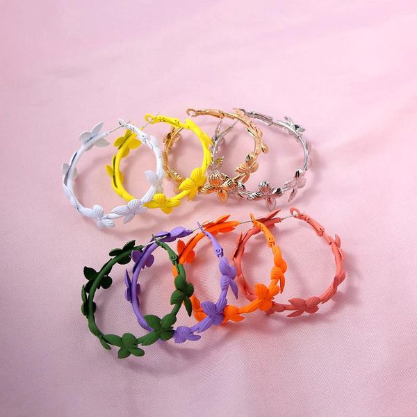 just feel fashion butterfly round big hoop earrings for women multicolor metal circle geometric earrings statement jewelry gift, Golden;silver
just feel fashion butterfly round big hoop earrings for women multicolor metal circle geometric earrings statement jewelry gift, Golden;silver