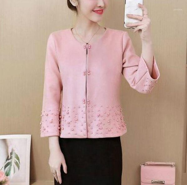 new women plus size short jacket spring autumn flare sleeve elegant suede coats ladies slim nail bead pink outerwear casaco-a1, Black;brown
new women plus size short jacket spring autumn flare sleeve elegant suede coats ladies slim nail bead pink outerwear casaco-a1, Black;brown