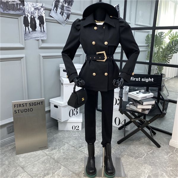 british style lacing show thin in the long coat 2020 autumn new design sense versatile casual trench coat woman 1028, Tan;black
british style lacing show thin in the long coat 2020 autumn new design sense versatile casual trench coat woman 1028, Tan;black