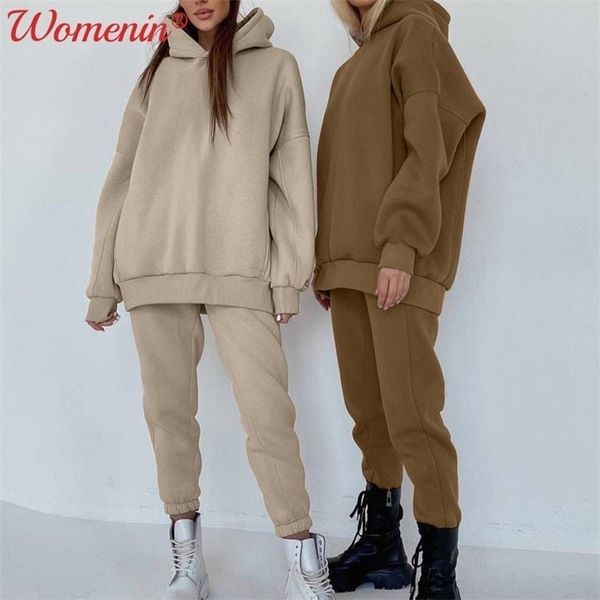 fleece women's tracksuit suit hooded jogger pants women two piece set oversized autumn winter casual lady sportswear 211221, White
fleece women's tracksuit suit hooded jogger pants women two piece set oversized autumn winter casual lady sportswear 211221, White