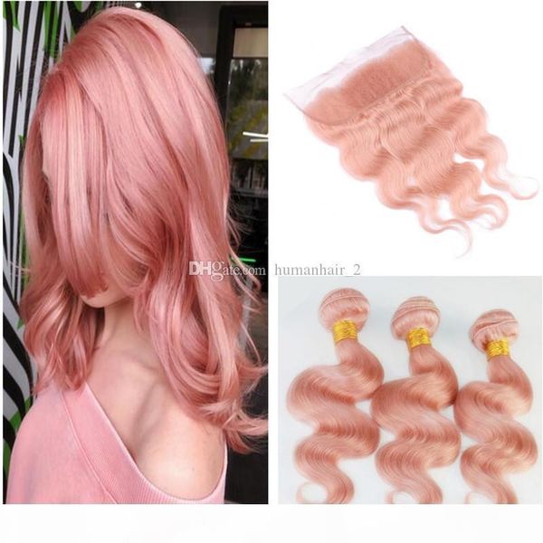pink body wave human hair with lace frontal rose gold malaysian virgin human unprocess hair wefts with frontal closure 4pcs ing, Black;brown
pink body wave human hair with lace frontal rose gold malaysian virgin human unprocess hair wefts with frontal closure 4pcs ing, Black;brown