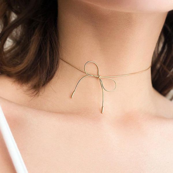 chokers bow neck chain short necklace clavicle korean version of thin collar girls simple personality band, Golden;silver
chokers bow neck chain short necklace clavicle korean version of thin collar girls simple personality band, Golden;silver