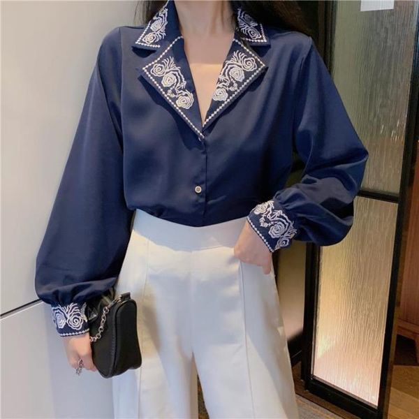 casual elegant women embroidery women's autumn buttons office blouse shirt lady designer shirts bottoming feme for loose gjewj, Black
casual elegant women embroidery women's autumn buttons office blouse shirt lady designer shirts bottoming feme for loose gjewj, Black