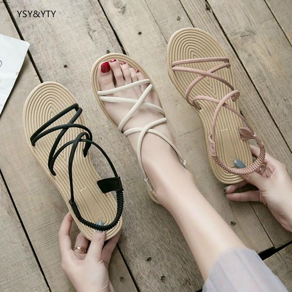 2020 new sandals female summer flat open toe students korean version of the wild seaside holiday rome beach shoes fairy shoes, Black
2020 new sandals female summer flat open toe students korean version of the wild seaside holiday rome beach shoes fairy shoes, Black