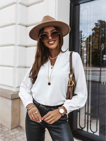 new style blouse shirt ladies elegant casual women pullovers autumn v-neck shirt femme, White
new style blouse shirt ladies elegant casual women pullovers autumn v-neck shirt femme, White