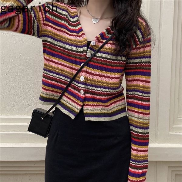 ggarich cardigan women autumn outdoor long-sleeved spring autumn short slim v-neck sweet rainbow striped sweaters 201223, White;black
ggarich cardigan women autumn outdoor long-sleeved spring autumn short slim v-neck sweet rainbow striped sweaters 201223, White;black