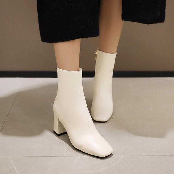 boots elegant women ankle shoes block high heels sock square toe chunky zipper lady autumn winter party, Black
boots elegant women ankle shoes block high heels sock square toe chunky zipper lady autumn winter party, Black