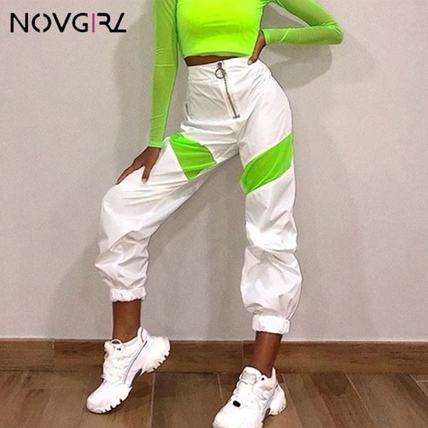 novgirl high waist zipper cargo pants women fashion neon green patchwork joggers baggy trousers girls streetwear loose pant y200418, Black;white
novgirl high waist zipper cargo pants women fashion neon green patchwork joggers baggy trousers girls streetwear loose pant y200418, Black;white