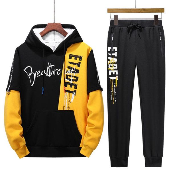 casual two piece set hoodie long sleeve youth mixed color winter velvet suit mens fashion sport jogging wear, Black;blue
casual two piece set hoodie long sleeve youth mixed color winter velvet suit mens fashion sport jogging wear, Black;blue