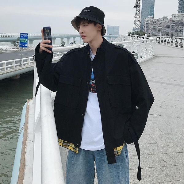 2019 spring new men's youth korean version of harajuku style couple loose casual simple tooling retro black jacket small fresh1, Black;brown
2019 spring new men's youth korean version of harajuku style couple loose casual simple tooling retro black jacket small fresh1, Black;brown