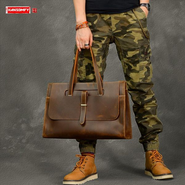 briefcases vintage cowhide 15.6" business men's briefcase male laphandbag trip tote bag messenger travel bags crazy horse leather
briefcases vintage cowhide 15.6" business men's briefcase male laphandbag trip tote bag messenger travel bags crazy horse leather