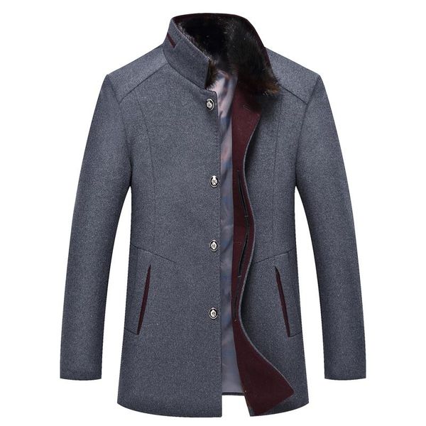 new winter men's sable collar coat stand collar business wool jacket thickened with velvet overcoat male 3 color size m-4xl, Black
new winter men's sable collar coat stand collar business wool jacket thickened with velvet overcoat male 3 color size m-4xl, Black
