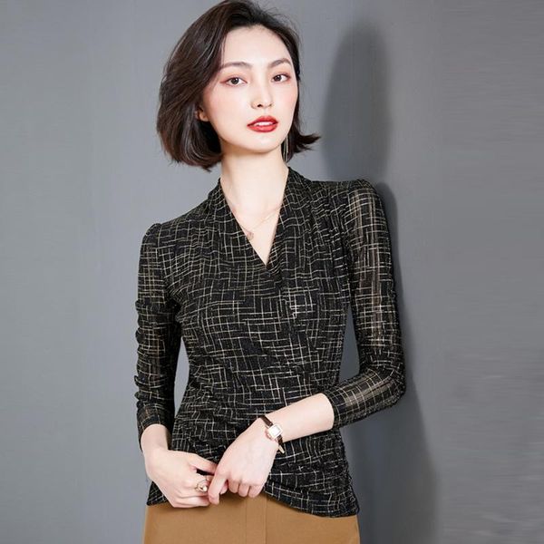 2020 autumn winter plaid shiny lurex women shirt female blouse long sleeve casual v-neck velour women vintage slim blouses, White
2020 autumn winter plaid shiny lurex women shirt female blouse long sleeve casual v-neck velour women vintage slim blouses, White