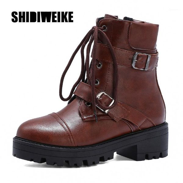 winter motorcycle women ankle snow boot pu leather square heel platform lace up punk ladies shoes botas mujer v3581, Black
winter motorcycle women ankle snow boot pu leather square heel platform lace up punk ladies shoes botas mujer v3581, Black