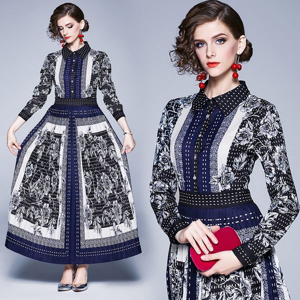 womens runway dressed as designer plied fall clothes printed floral shirt thin sleeves maxi party dress casual rocking qsus, Black;gray
womens runway dressed as designer plied fall clothes printed floral shirt thin sleeves maxi party dress casual rocking qsus, Black;gray