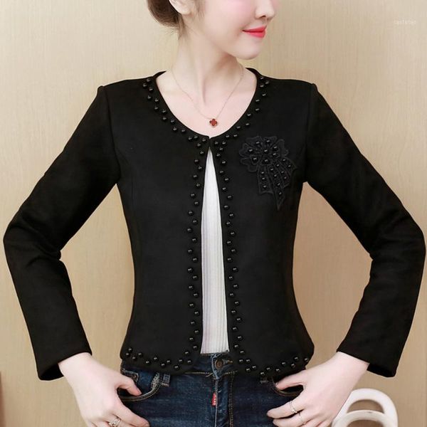 women's jackets 2020 fashion beading black women coat autumn long sleeve plus size jacket women coats and jackets b8901, Black;brown
women's jackets 2020 fashion beading black women coat autumn long sleeve plus size jacket women coats and jackets b8901, Black;brown