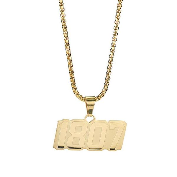 chains stainless steel gold arabic numerals 1807 pendant necklace famous fashion men hip hop necklaces gift for him, Silver
chains stainless steel gold arabic numerals 1807 pendant necklace famous fashion men hip hop necklaces gift for him, Silver