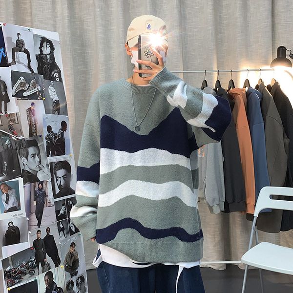 spring and autumn new fashion men's striped pullover sweaters japan style men's long sleeves warm sweaters, White;black
spring and autumn new fashion men's striped pullover sweaters japan style men's long sleeves warm sweaters, White;black