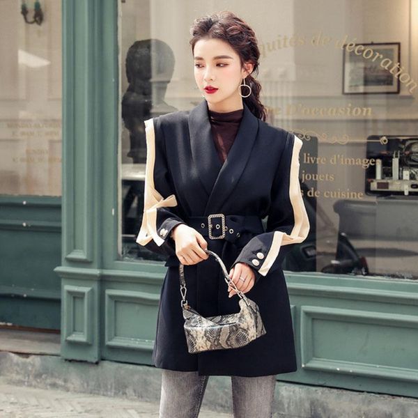 women's jackets elegant blazer patchwork long sleeve tunic with belt waisted autumn blazers female 2021 fashion clothing, Black;brown
women's jackets elegant blazer patchwork long sleeve tunic with belt waisted autumn blazers female 2021 fashion clothing, Black;brown