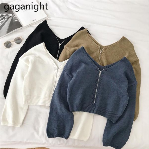 gaganight женщины твердые crop свитер корейский chic осень зима 2020 вязаные пальто solid v шеи фонарь рукава молния верхняя одежда верхняя, White
gaganight женщины твердые crop свитер корейский chic осень зима 2020 вязаные пальто solid v шеи фонарь рукава молния верхняя одежда верхняя, White