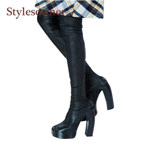 new microfiber over-the-knee square toe super high heel long combat boots for women platform zipper designer pleated red shoes, Black
new microfiber over-the-knee square toe super high heel long combat boots for women platform zipper designer pleated red shoes, Black