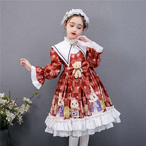 autumn children's and skirt girl's lolita winter long sve drs fairy ci moon rabbit kyh1to18, Red;yellow 
autumn children's and skirt girl's lolita winter long sve drs fairy ci moon rabbit kyh1to18, Red;yellow