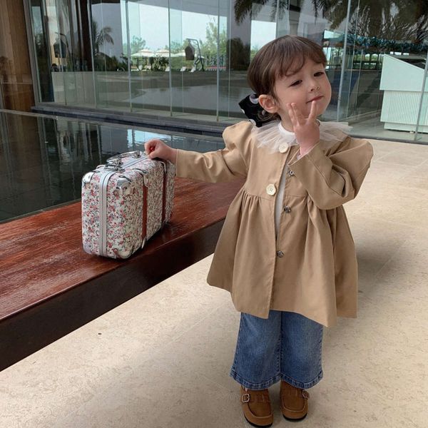 middle 2021 spring girls' korean version baby round neck cardigan fashion children's long sve hoodls windbreaker, Black 
middle 2021 spring girls' korean version baby round neck cardigan fashion children's long sve hoodls windbreaker, Black