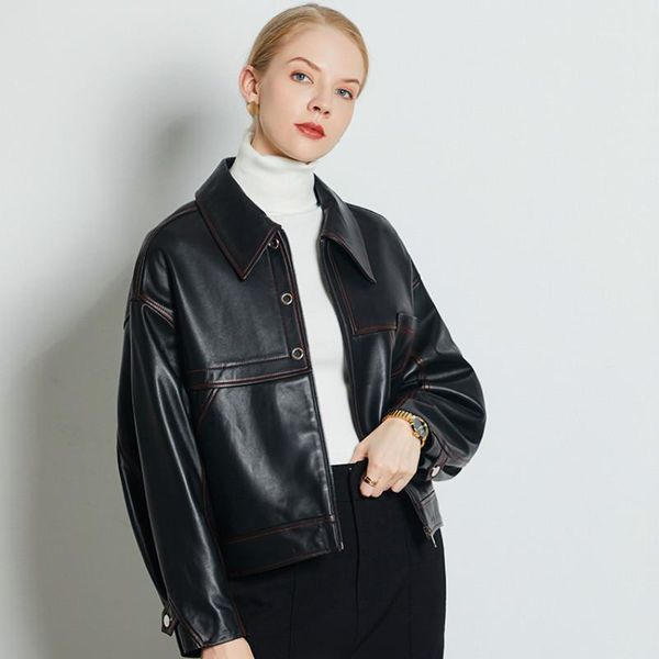 genuine leather jacket wome short motorcycle jacket real sheepskin coat female korean women clothes lederjacke damen wpy24551, Black
genuine leather jacket wome short motorcycle jacket real sheepskin coat female korean women clothes lederjacke damen wpy24551, Black