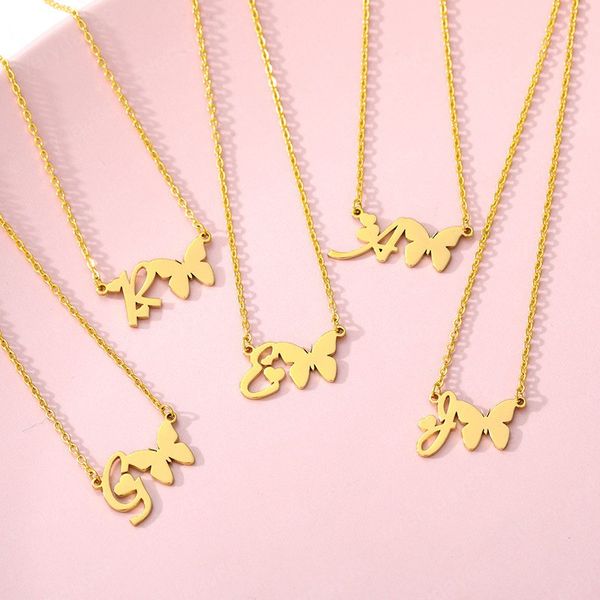 initial letters butterfly necklace for women stainless steel a-z letter choker butterfly pendant necklaces birthday statement jewelry gift, Silver
initial letters butterfly necklace for women stainless steel a-z letter choker butterfly pendant necklaces birthday statement jewelry gift, Silver