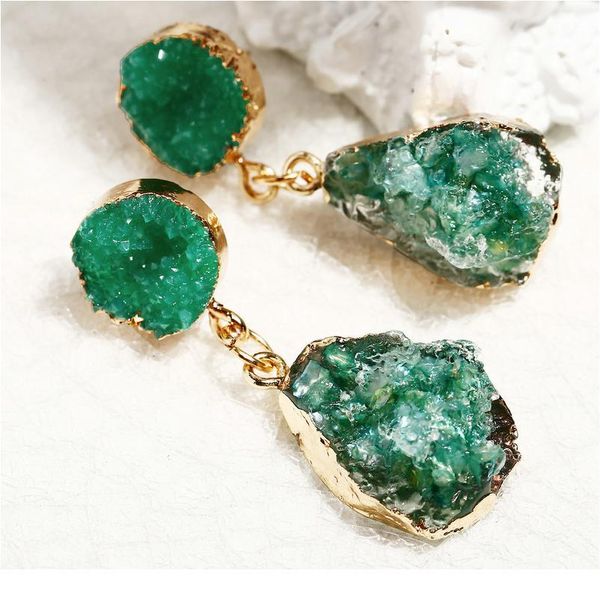 bohemian natural druzy stone earrings for women trendy green blue drusy statement pendientes gold copper drop dangle qylrum, Black
bohemian natural druzy stone earrings for women trendy green blue drusy statement pendientes gold copper drop dangle qylrum, Black