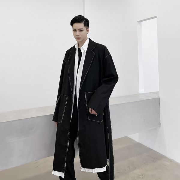 2020 cut vintage men burrs belt long trench male coat japan streetwear cardigan jacket outerwear ufl1, Tan;black
2020 cut vintage men burrs belt long trench male coat japan streetwear cardigan jacket outerwear ufl1, Tan;black