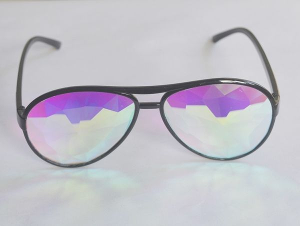 black classic fashion kaleidoscope glasses, White;black