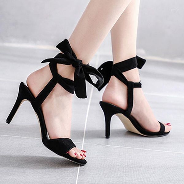 ankle lace up flock sandals women slippers stiletto high heels shoes woman sandalias butterfly-knot gladiator sandales 20201, Black
ankle lace up flock sandals women slippers stiletto high heels shoes woman sandalias butterfly-knot gladiator sandales 20201, Black